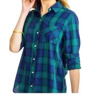 Southern Tide Plaid Emery Coastal Watch Button Down Shirt Blue Green Size Medium