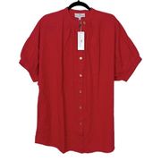 Never A Wallflower Red Elastic Sleeve Peasant Dress women’s size xs NWT