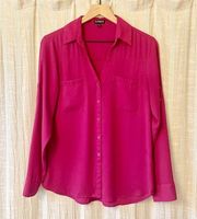 Hot Pink Portofino Button Down Blouse M