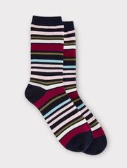 Talbots Trouser Socks Indigo Multi Stripe Nwt