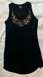 Mossimo women's black tank top with copper sequins