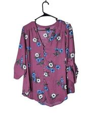 Torrid Flower Print Button Down Blouse Plus Size 1