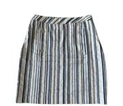 LAFAYETTE 148 Striped Nautical Button Pencil Skirt Size 2