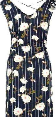 NEW Vero Moda Sleeveless Floral Striped Maxi Dress