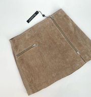 NWT Blank NYC Suede Leather Mini Skirt in Taupe Size 31