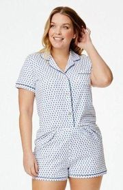 Roller Rabbit Blue Hearts Polo Pajama Set