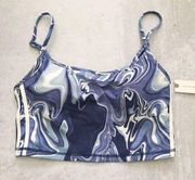 Anthropologie The Upside Blue Marble Natacha Sports Bra NEW