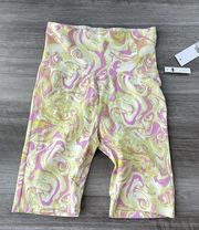 BP Purple Green Swirl Biker Shorts Size XS NWT Hippie Y2K F3