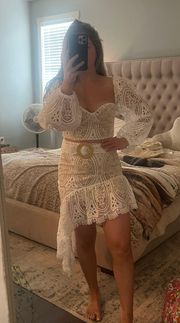 Two Piece White Lace Set