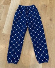 Dolls Kill - Local Heroes Monogram Sweatpants Joggers in Navy & White Size S