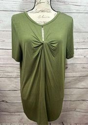 Agnes & Dora XXL green t shirt with twist in front middle - 2661