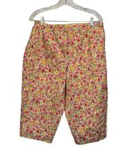 LIZ CLAIBORNE WOMAN Casual Capri Pants Petite 16P Easter Tulip Floral Spring