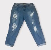 Rue21 destroyed High Rise Barrel jeans