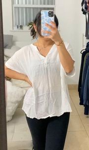 ZARA White Linen Top