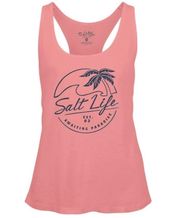 Salt Life NWOT  Flamingo Pink SHADY DREAMS RacerBack Tank Top X-LARGE