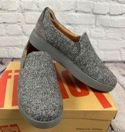 FitFlop Women’s Rally Merino Wool Slip-On Skater Sneakers Suede Love Grey 8 NEW