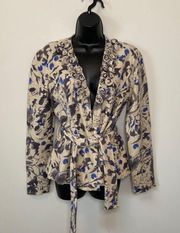 Anthropologie Tabitha Bud, Blossom, & Bloom Belted Wool Cardigan Size Large