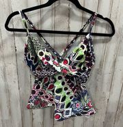 Athleta Twister Top Tankini Skirt Set Retro Paisley Print Underwire