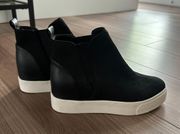 Black Platform Slip On Shoes