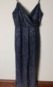 NWT All in Favor Silver Jumpsuit Size Small