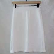 Lafayette 148 White Textured High Waisted A-line Knee Length Skirt