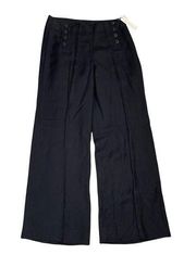 Larry Levine Womens Pants Size 8 Linen Cotton Blend Deep Navy Trousers 30X32