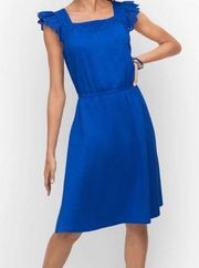 Talbots Slub Knit Fit & flare dress blue medium