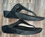 Fitflop Black Gemstone Sandals Size 6