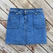 90s First Issue Liz Claiborne Women's Denim Skort Built In Shorts Large Pocket