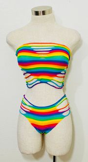 Rainbow Festival Rave Two Piece Set