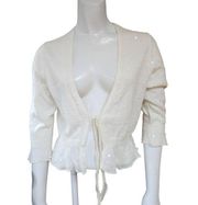 Apt. 9 Cream Sequined Cardigan (M)