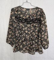 4/$25 lily rose sheer blouse large