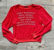 Super Soft Red Christmas Mistletoe Hot Cider Holiday Festive Sweater S