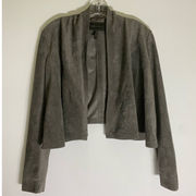 BGBGMAXAZRIA Dark Gray Moss Faux Suede Cropped Jacket SZ S