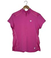 Short Sleeve Half Zip Cycling Jersey Pink Size X-large