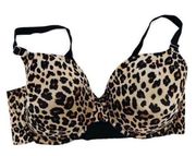 Secret Treasures Leopard Lifting Plunge Wire Lined Bra 40DDD