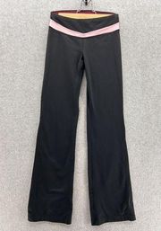 Lucy Activewear Women's Yoga Pants Solid Black Pink Trim size XS Powermax