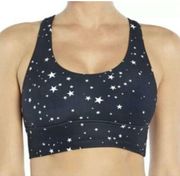 Wildfox Sports Bra Sweat Women's Size M Scattered Star Print Running Black