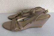 Thea Strappy patent wedge size 10