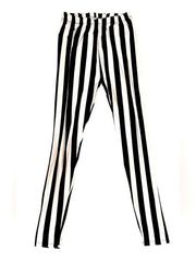 HOT TOPIC STYLE🖤SIZE MEDIUM♥️BLACK AND WHITE STRIPED LEGGINGS HARLEQUIN VIBES