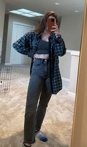 Oversized Plaid Button Down Shirt