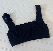 Marysia Swim Palm Springs Top Black Scalloped Edge Pullover Swimsuit Size XS