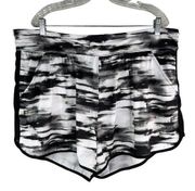 Swim by Cacique Swim Shorts 20 Black White Built in Brief Pockets