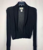 Emmelee crop lightweight, black cardigan, size medium ￼