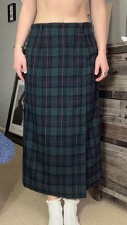 vintage wool plaid skirt 