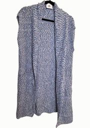 Cabi Sleeveless Sweater Long Lined Duster Cardigan Size Small 100% Cotton