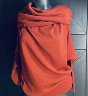 MM Couture Miss Me Dolman Bat Wing Sleeve Red Sweater Cowl Neck Wool Size Small