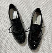 SZ 7 black Oxford lace up shoes