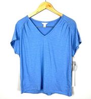 NWT Caslon Organic Cotton Blue T-shirt Basic Top Size XXS