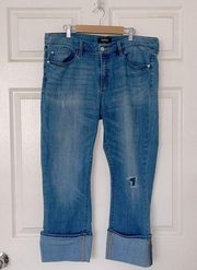 Buffalo David Bitton Faith straight crop cuffed mid rise jeans 32